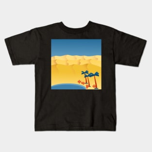 Landscape with a oasis in the desert Kids T-Shirt